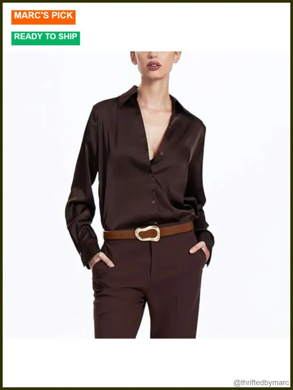 Faux Leather Belt with Artistic Gold Buckle for Women